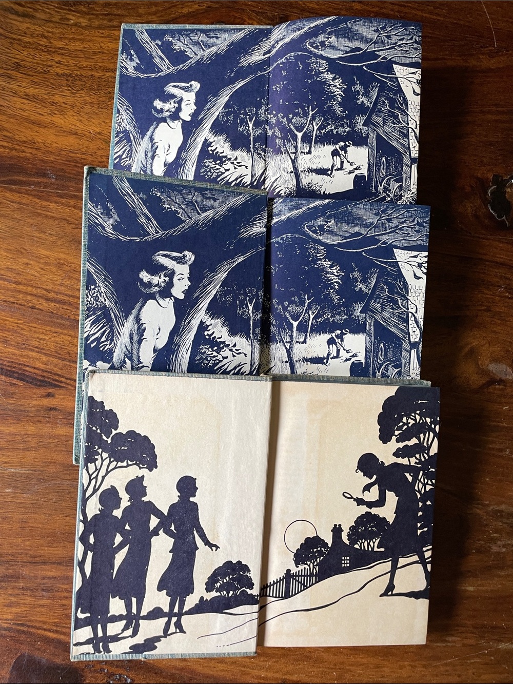 3 Vintage Nancy Drew Hardcover Books Carolyn Keene Tweed Blue Covers (Set #E) - Picture 7 of 16